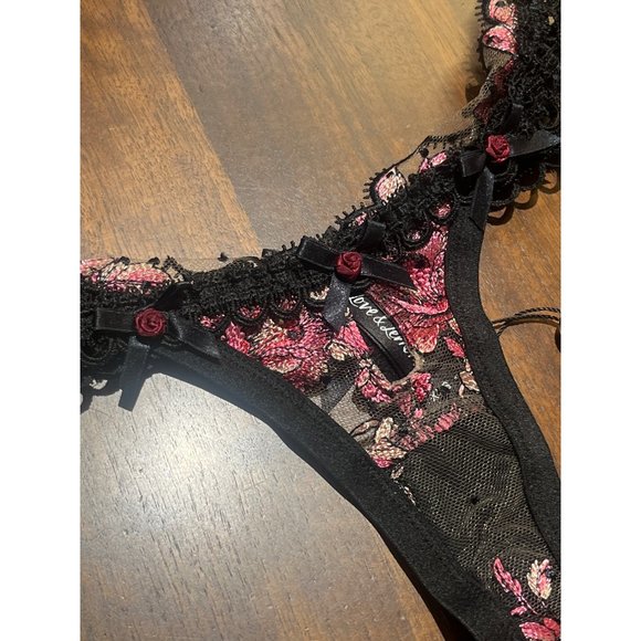 FOR LOVE & LEMONS Juliet Thong Panty in Noir Black XXSmall New - Picture 6 of 10